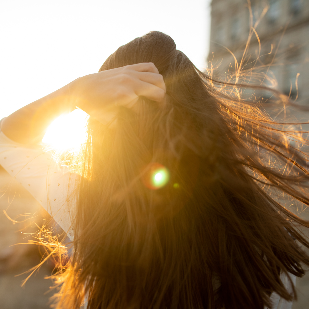sunset flowy long hair