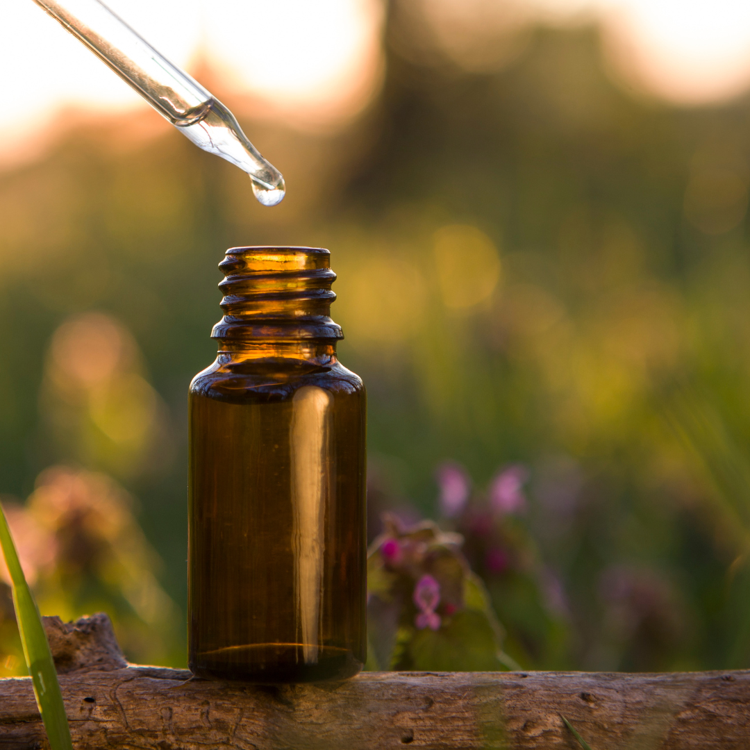 Natural remedies, aromatherapy - dropper & brown bottle.