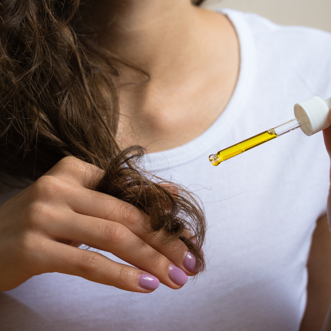 Young Girl Caring for Curly Hair