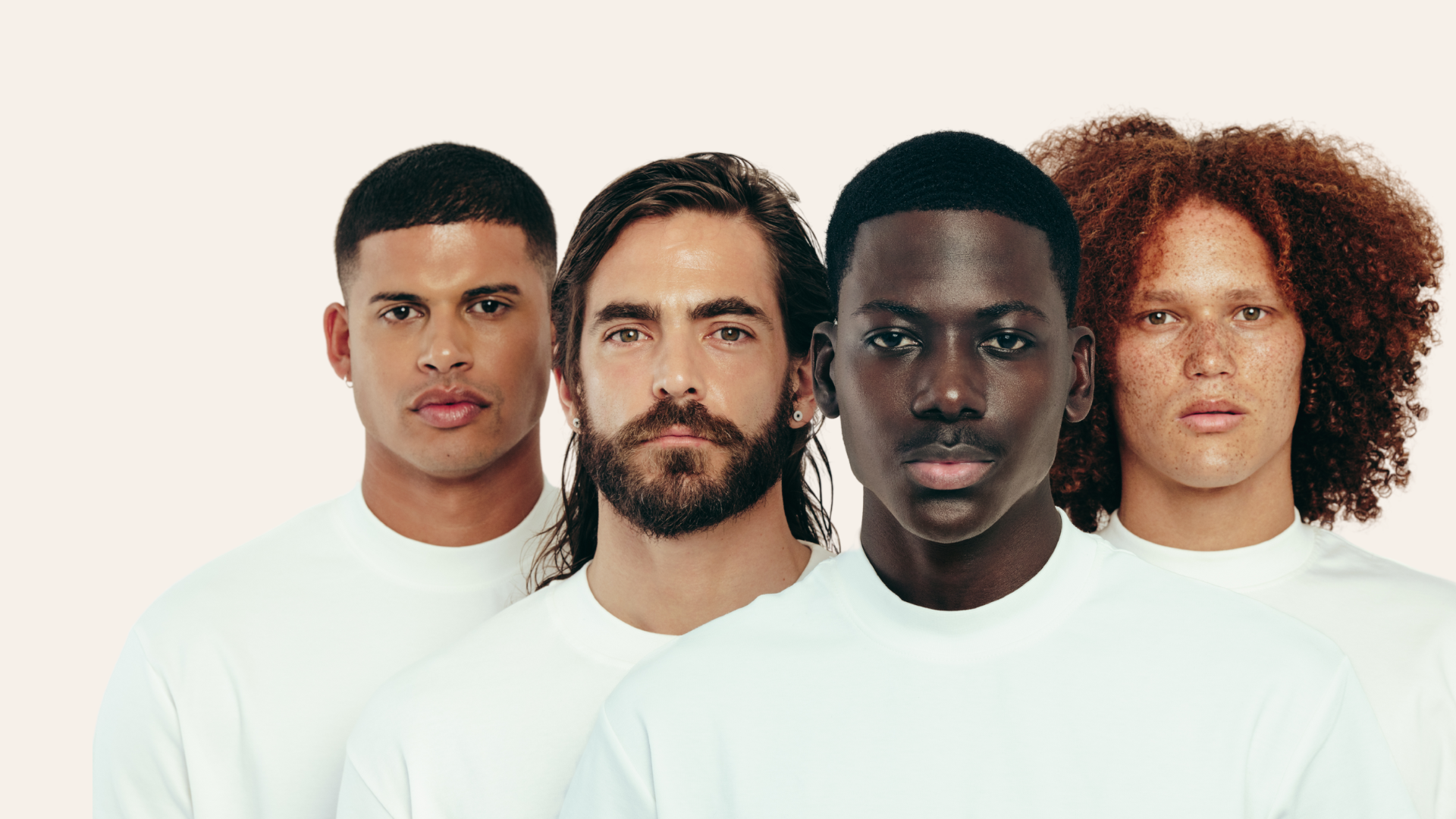 Portrait of men with unique skin tones