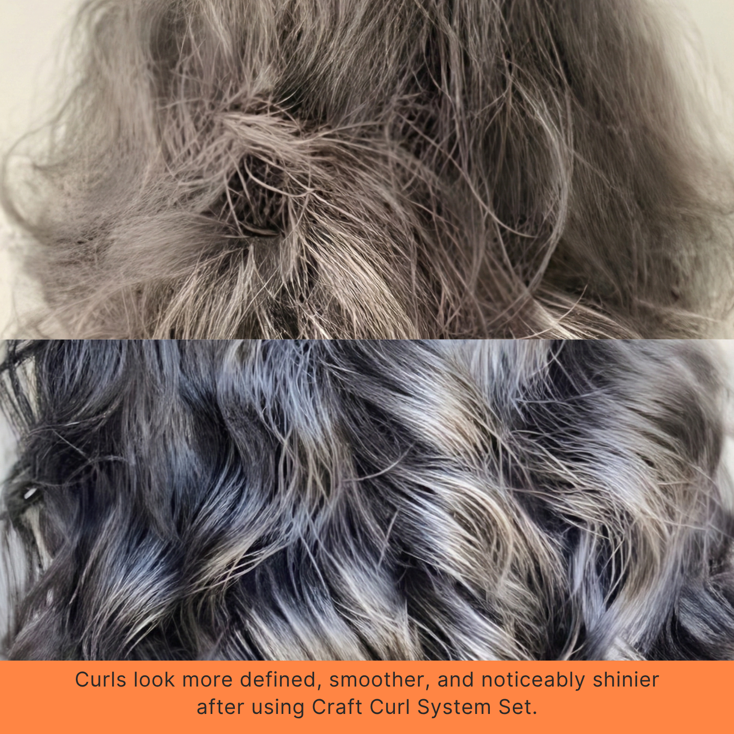 Person using a hair straightener on blonde hair with a blurred background