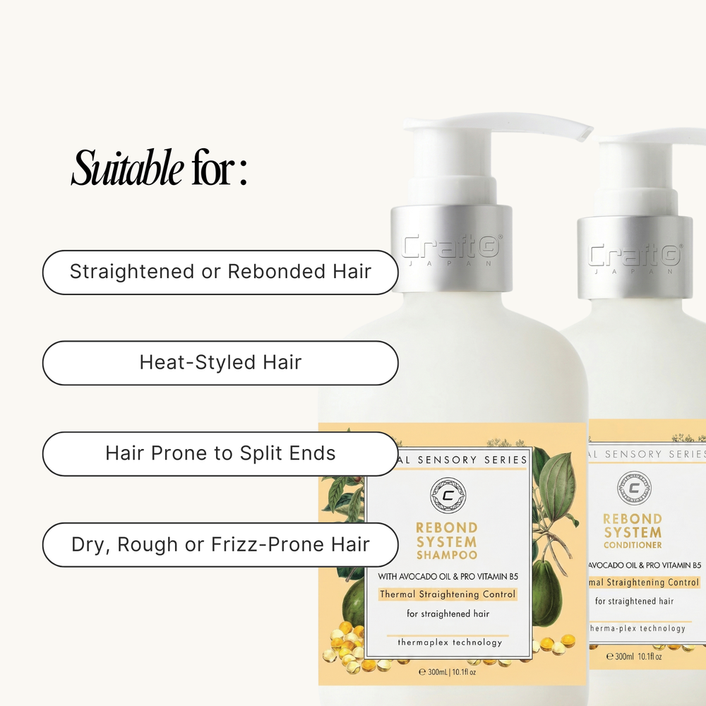 Two bottles of shampoo and conditioner from the 'Total Sensory Series' on a white background.