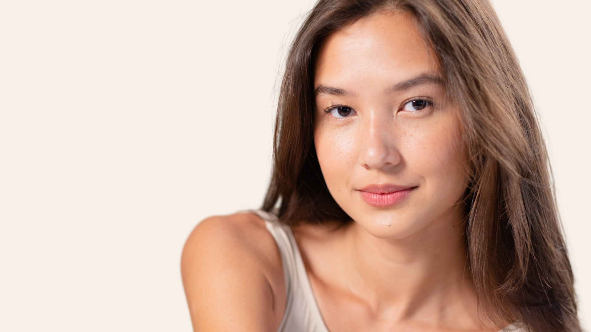 a woman looking into the camera
