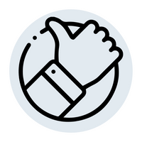 line drawing of thumbs up