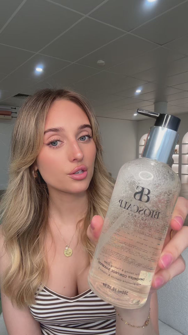 Paige using dandruff set